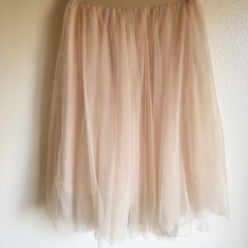 Haute monde light brown tan tulle skirt